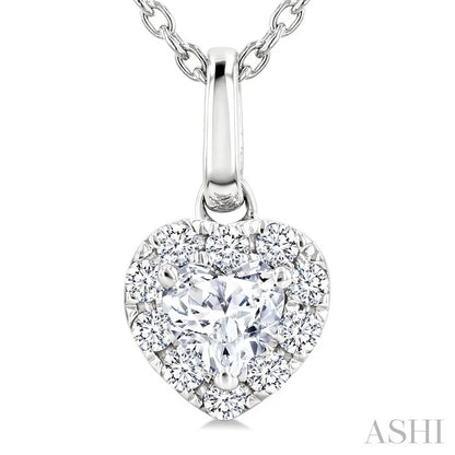 Heart Shape Halo Diamond Fashion Pendant