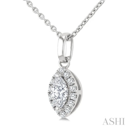 Marquise Shape Halo Diamond Fashion Pendant