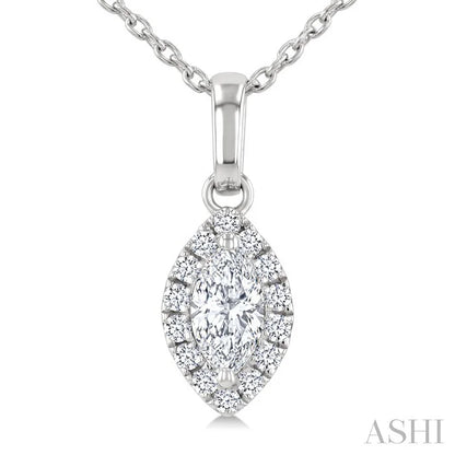 Marquise Shape Halo Diamond Fashion Pendant