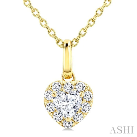Heart Shape Halo Diamond Fashion Pendant