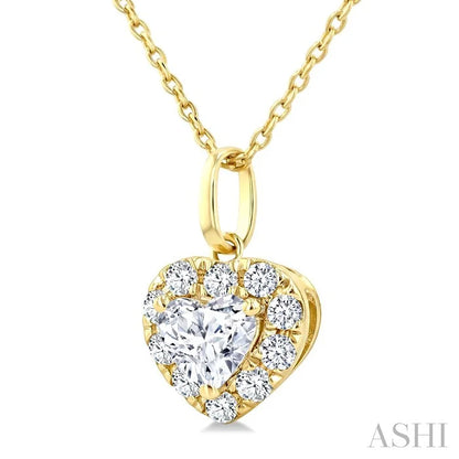 Heart Shape Halo Diamond Fashion Pendant