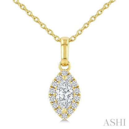 Marquise Shape Halo Diamond Fashion Pendant