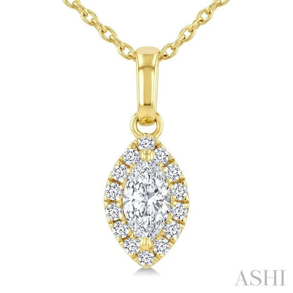 Marquise Shape Halo Diamond Fashion Pendant