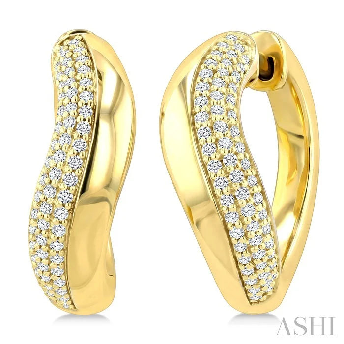 Aeris Gold Diamond Fashion Hoop Earrings