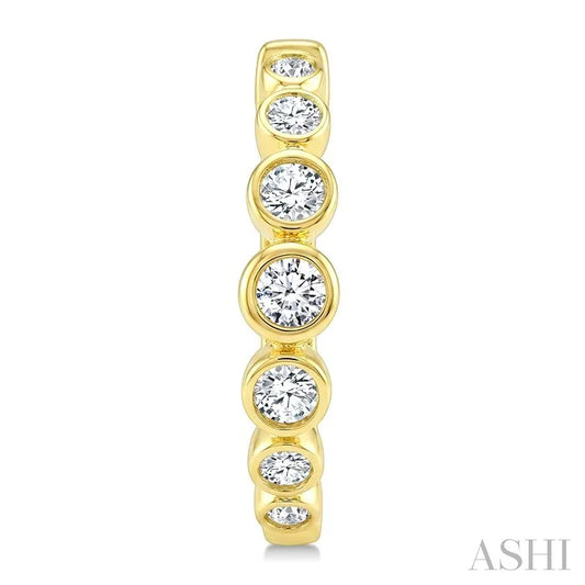 Graduated Bezel Set Diamond Fashion Hoop Earrings