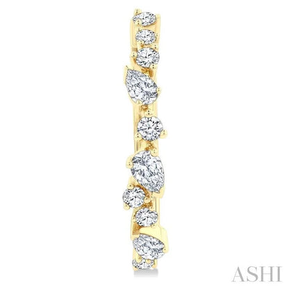 Mixed Shape Scatter Diamond Fashion Hoop Earrings