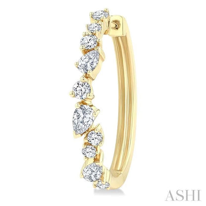 Mixed Shape Scatter Diamond Fashion Hoop Earrings