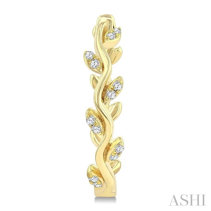 Leaf Diamond Fashion Hoop Earrings