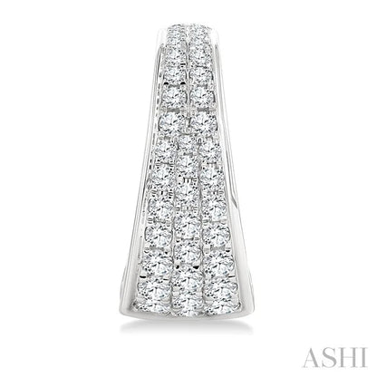 Pave Set Diamond Fashion Half Hoop Earrings