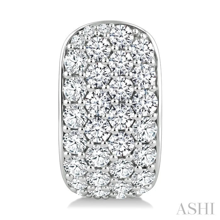 4 Row Diamond Fashion Pave Half Hoop Earrings