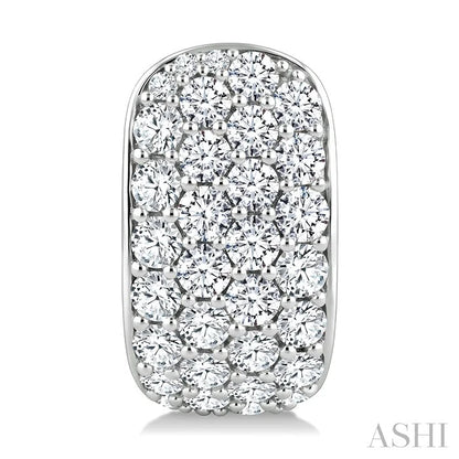 4 Row Diamond Fashion Pave Half Hoop Earrings