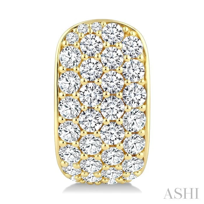 4 Row Diamond Fashion Pave Half Hoop Earrings