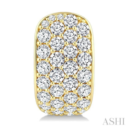 4 Row Diamond Fashion Pave Half Hoop Earrings