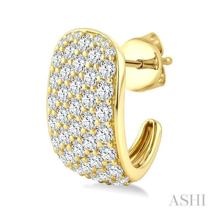 5 Row Diamond Fashion Pave Half Hoop Earrings