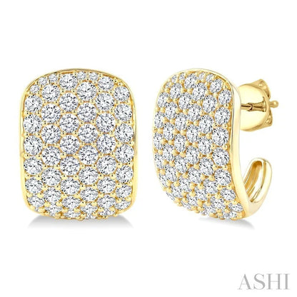 6 Row Diamond Fashion Pave Half Hoop Earrings