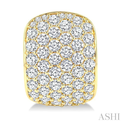6 Row Diamond Fashion Pave Half Hoop Earrings
