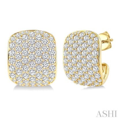 7 Row Diamond Fashion Pave Half Hoop Earrings