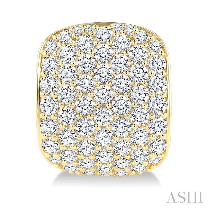 7 Row Diamond Fashion Pave Half Hoop Earrings