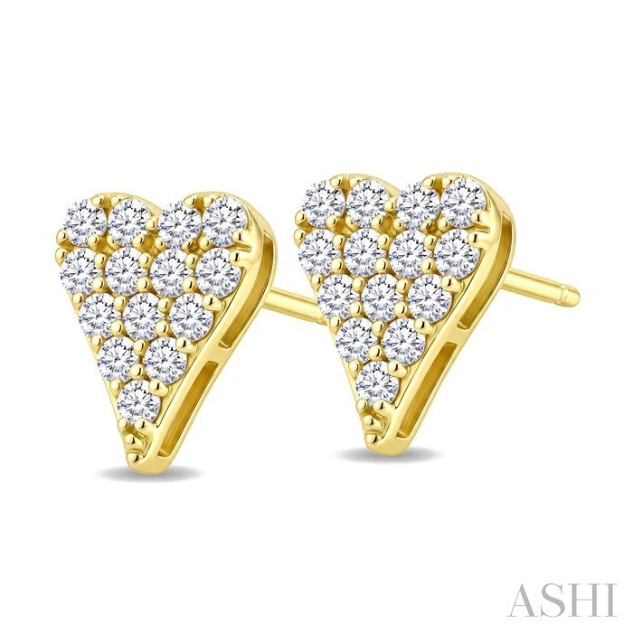 Heart Shape Diamond Fashion Stud Earrings