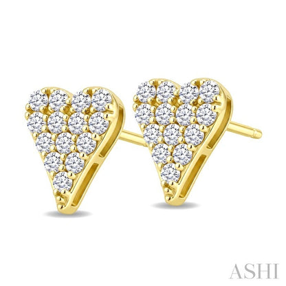 Heart Shape Diamond Fashion Stud Earrings