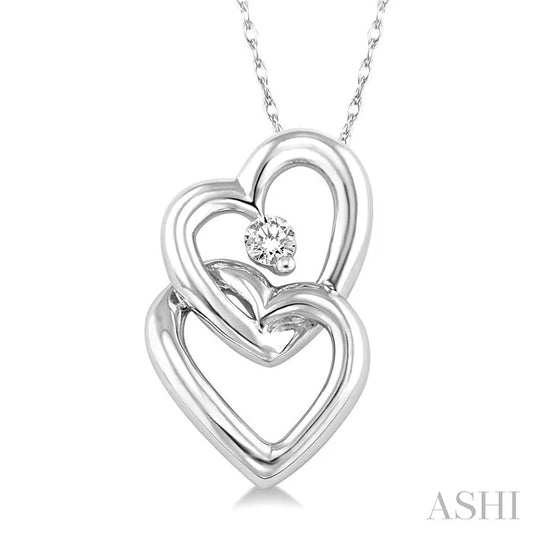 Twin Heart Shape Diamond Fashion Pendant