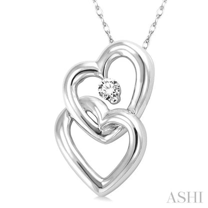 Twin Heart Shape Diamond Fashion Pendant