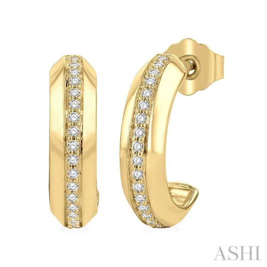 Golden Glow Diamond Fashion Half Hoop Earrings