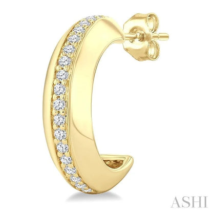 Golden Glow Diamond Fashion Half Hoop Earrings