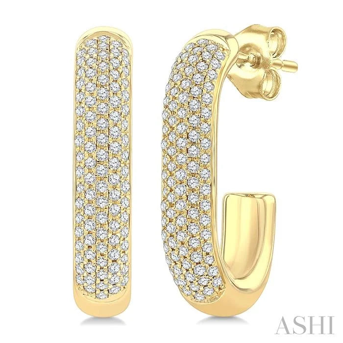 Aeris Gold Pave Set Diamond Half Hoop Earrings