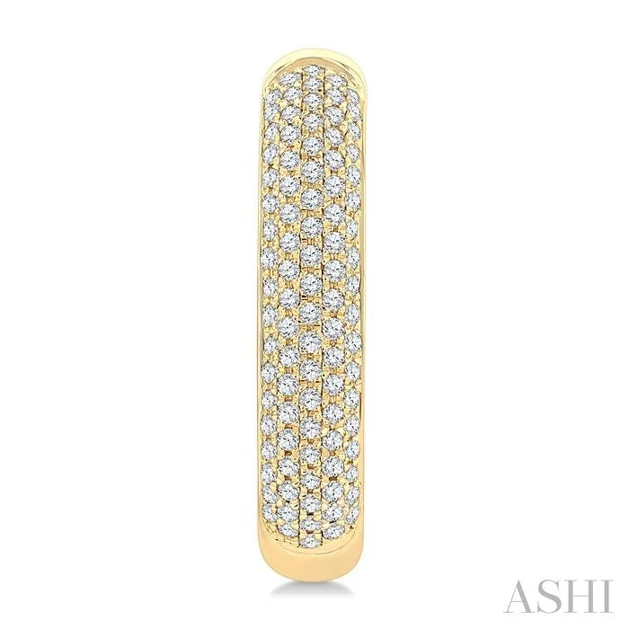 Aeris Gold Pave Set Diamond Half Hoop Earrings
