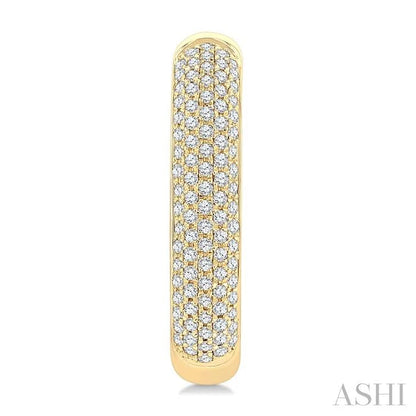 Aeris Gold Pave Set Diamond Half Hoop Earrings