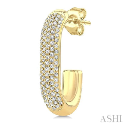 Aeris Gold Pave Set Diamond Half Hoop Earrings