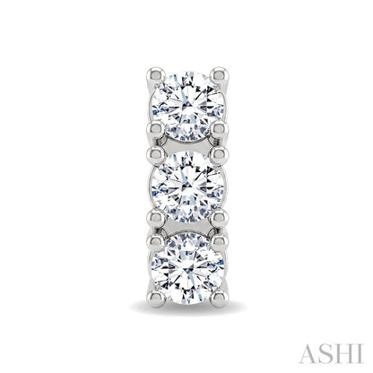 3 Stone Diamond Fashion Earrings