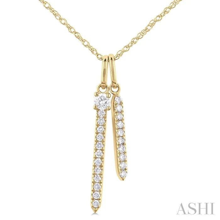 Double Vertical Bar Diamond Pendant