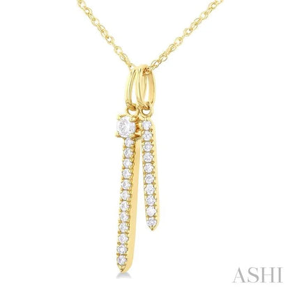 Double Vertical Bar Diamond Pendant