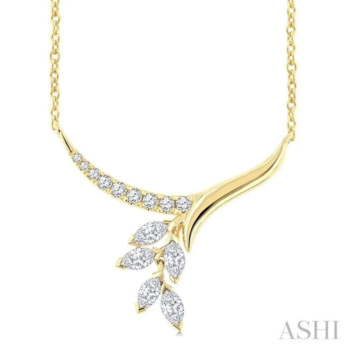 Floral Drop Diamond Fashion Necklace
