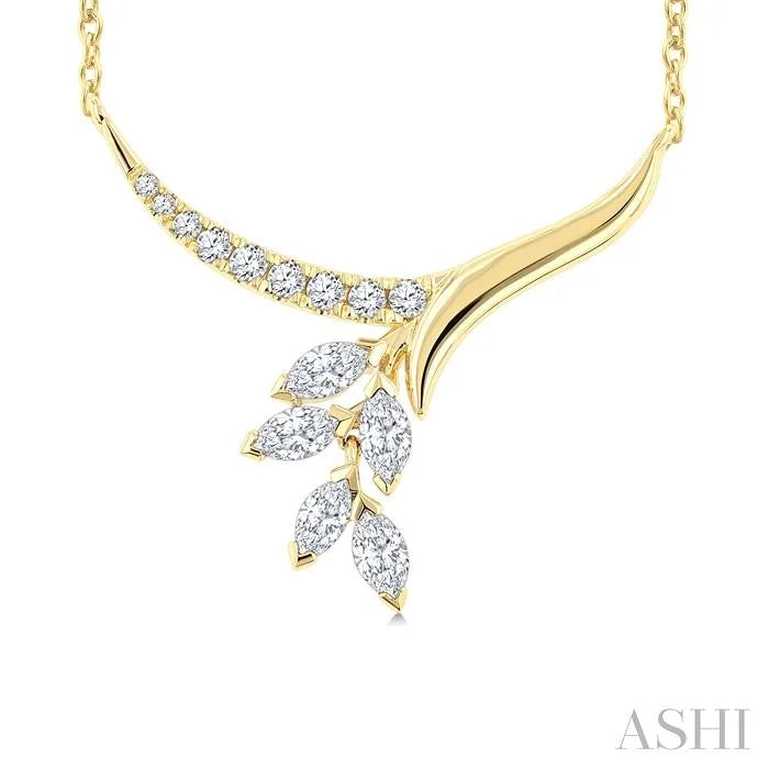 Floral Drop Diamond Fashion Necklace