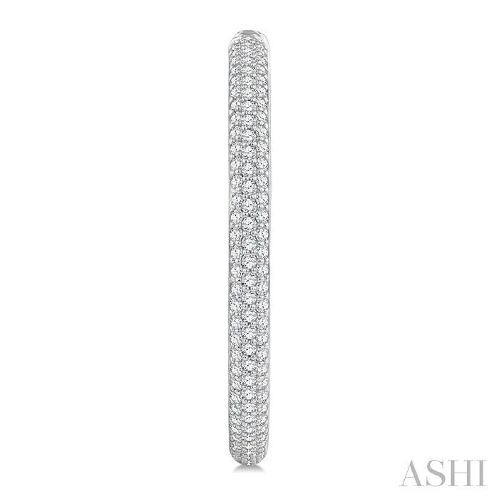 Pave Set Diamond Fashion Hoop Earrings