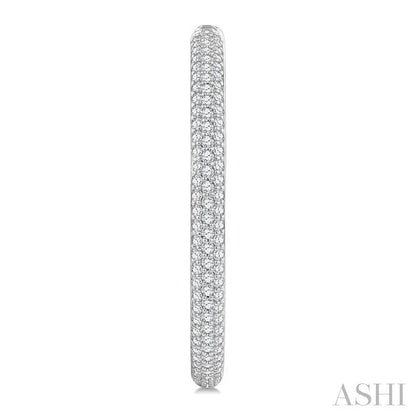 Pave Set Diamond Fashion Hoop Earrings