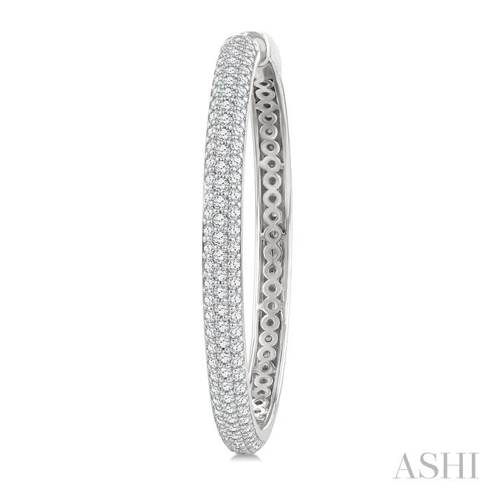 Pave Set Diamond Fashion Hoop Earrings