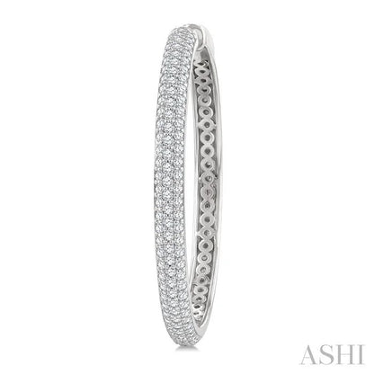 Pave Set Diamond Fashion Hoop Earrings
