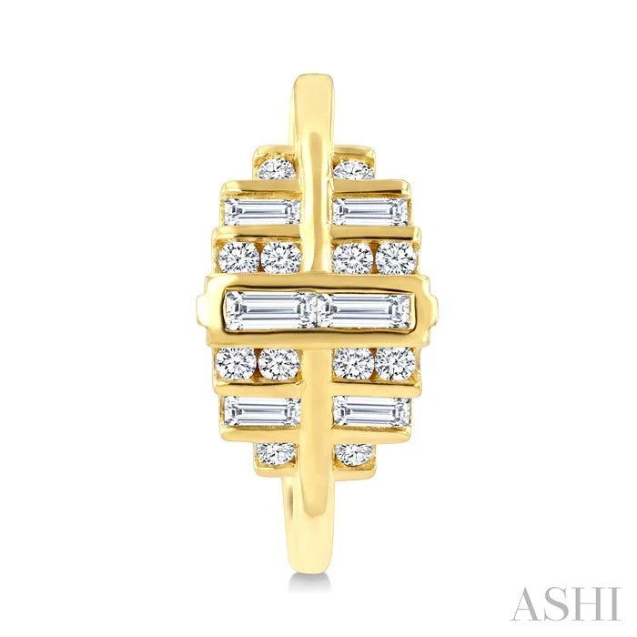 Fusion Diamond Fashion Half Hoop Earrings