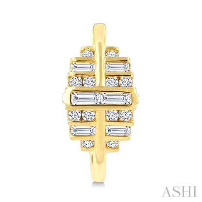 Fusion Diamond Fashion Half Hoop Earrings