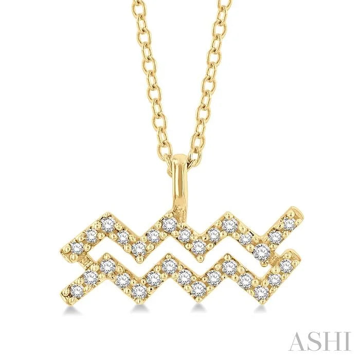 Aquarius Zodiac Diamond Pendant