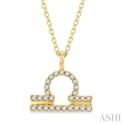Libra Zodiac Diamond Pendant