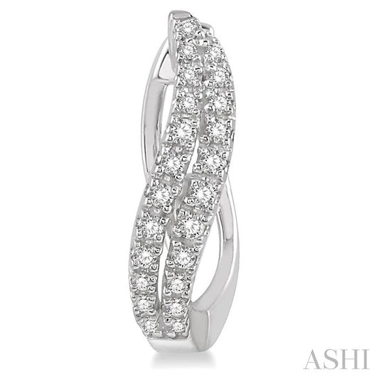 Curved Diamond Fashion Hoop Earrings