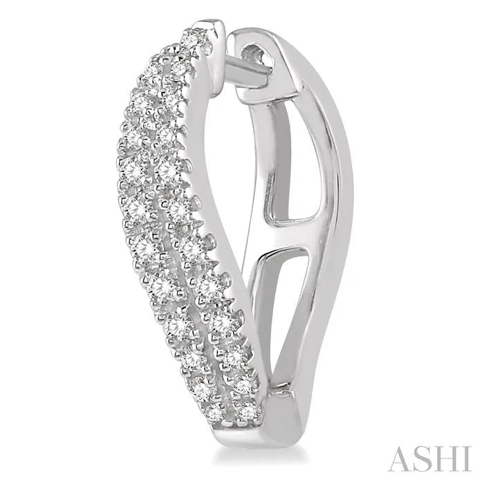 Curved Diamond Fashion Hoop Earrings
