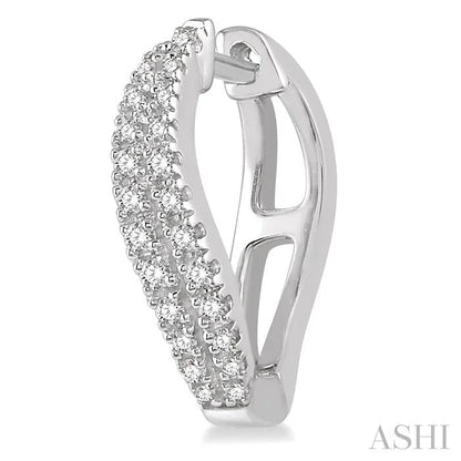 Curved Diamond Fashion Hoop Earrings