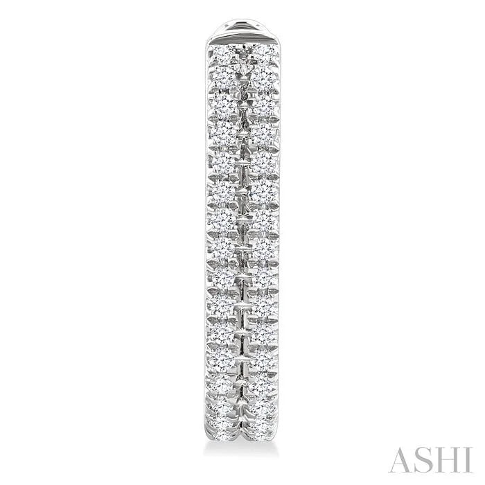 Double Row Diamond Hoop Earrings