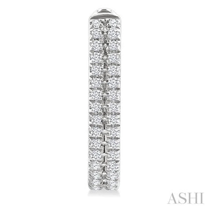 Double Row Diamond Hoop Earrings